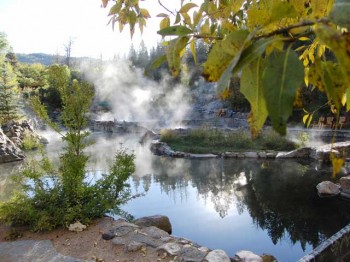 Strawberry Park hot springs in fall. Photo by Gregg Davis.