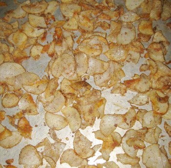 As close as I got to oven-baked wild mustard potato chips.