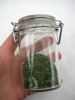 Stinging nettles cooking spice, made by drying and pulverizing nettle leaves.