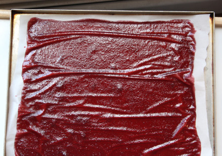 The fantastic patterns in fireplace-dried fruit leather. 