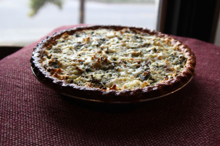 Wild greens and potato pie--great for dinner, even better for breakfast!