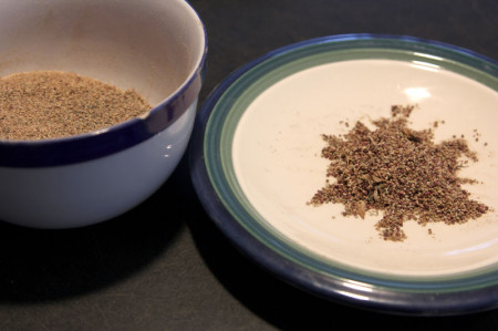 The “plate method” involves rubbing batches of seeds over a plate. Genius, right? Tee hee.
