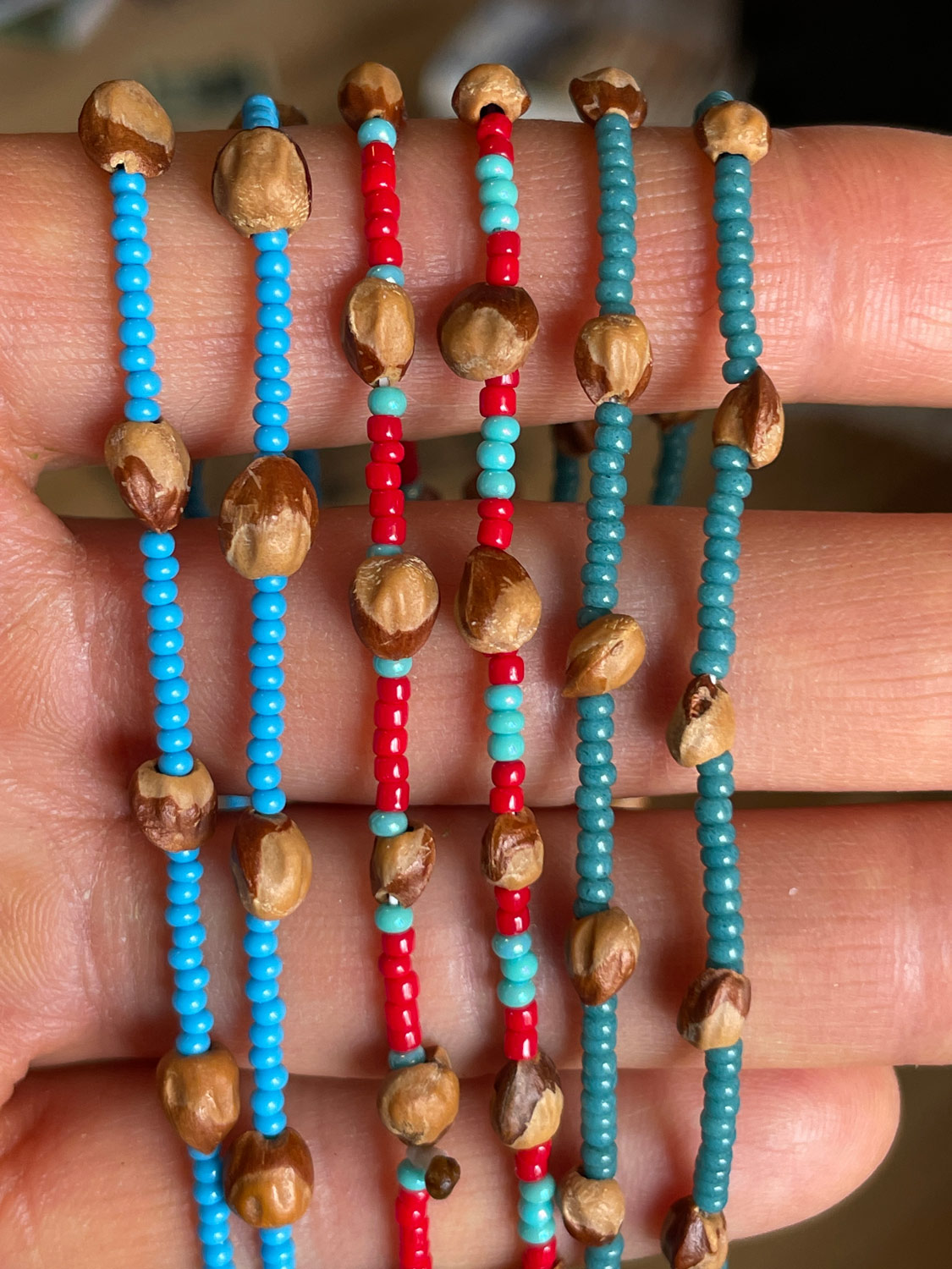 Navajo Ghost Cedar Beads Juniper Unakite BEAR & nugget 20" Choker by R Manygoats 